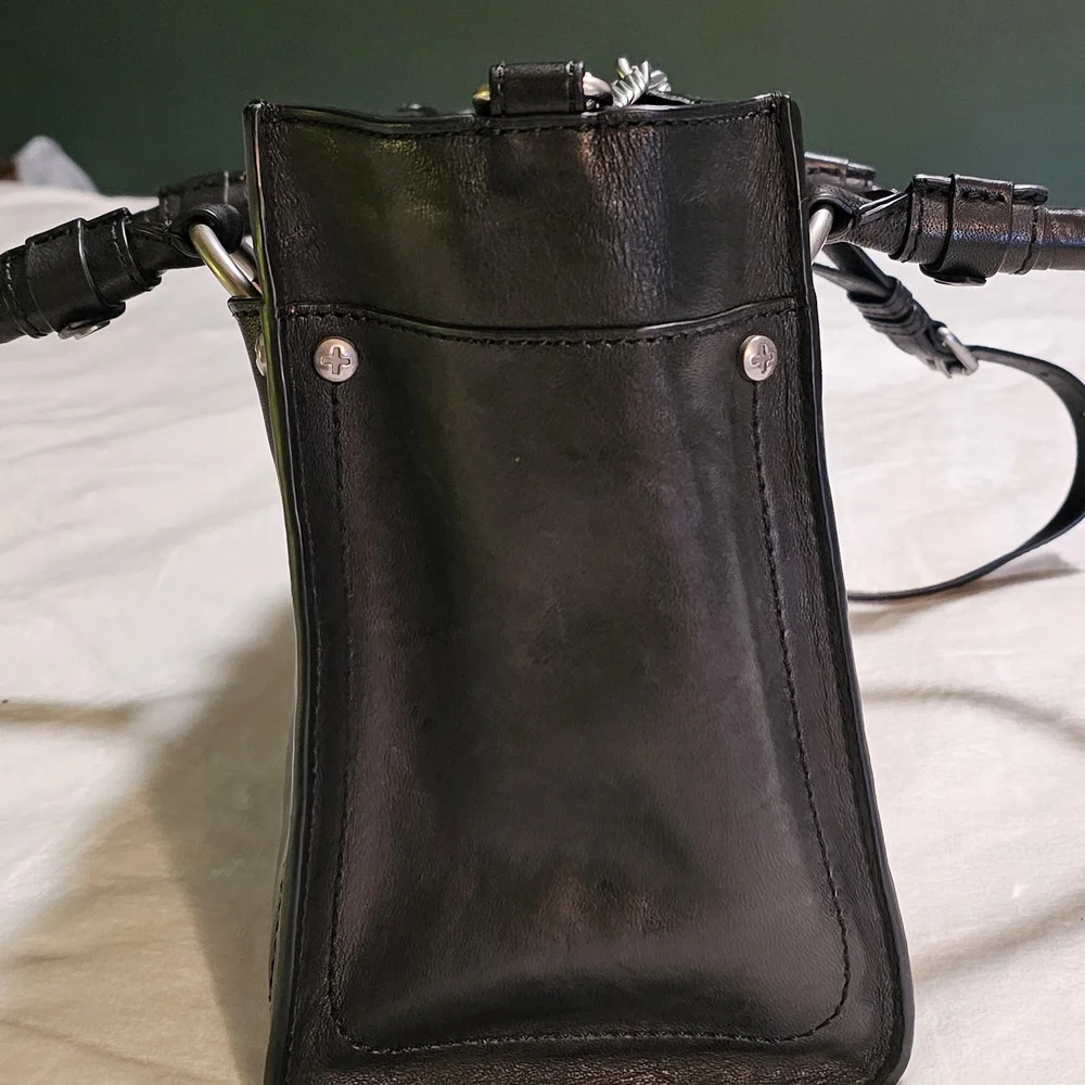 Frye Black Leather Satchel Handbag